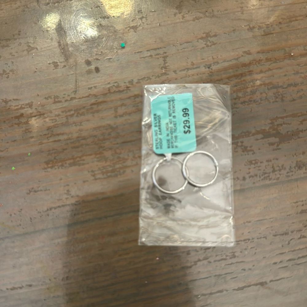 Brand New Stirling Silver Thin Hoop Earrings Jewelry